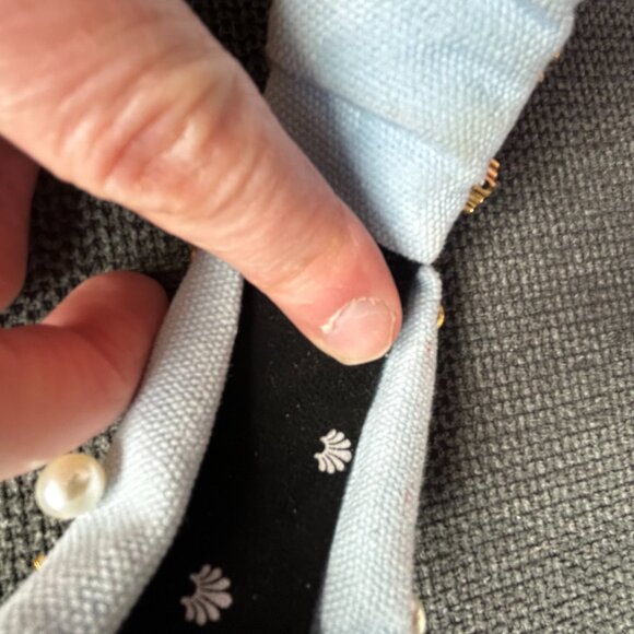 Lele Sadoughi headband pale blue with pearl and sun beads in good used condition - Picture 12 of 14